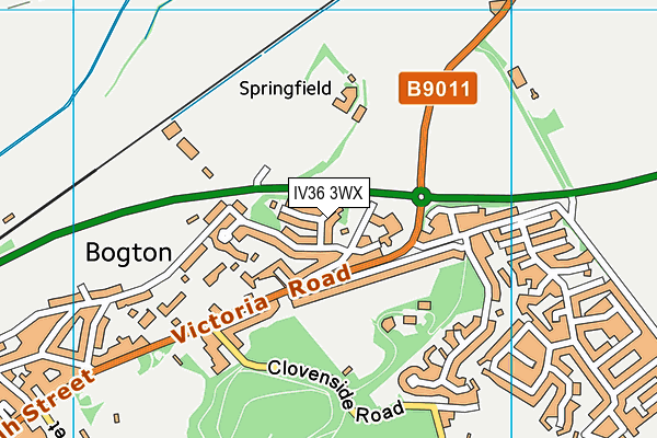 IV36 3WX map - OS VectorMap District (Ordnance Survey)