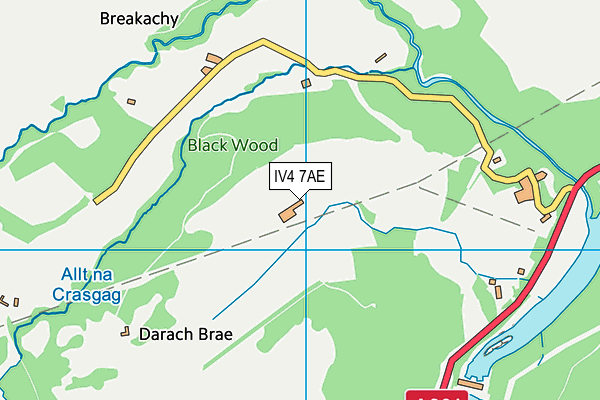 IV4 7AE map - OS VectorMap District (Ordnance Survey)