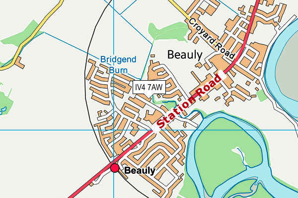 IV4 7AW map - OS VectorMap District (Ordnance Survey)