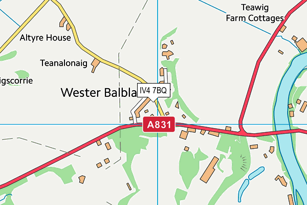 IV4 7BQ map - OS VectorMap District (Ordnance Survey)