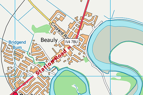 IV4 7BU map - OS VectorMap District (Ordnance Survey)