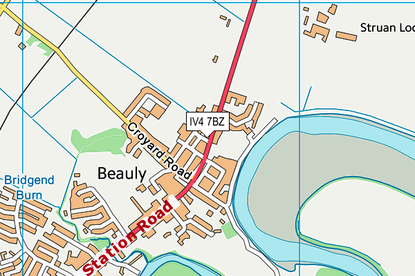 IV4 7BZ map - OS VectorMap District (Ordnance Survey)