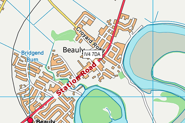 IV4 7DA map - OS VectorMap District (Ordnance Survey)