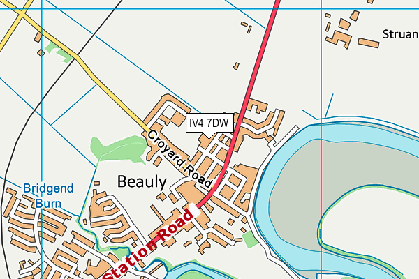 IV4 7DW map - OS VectorMap District (Ordnance Survey)