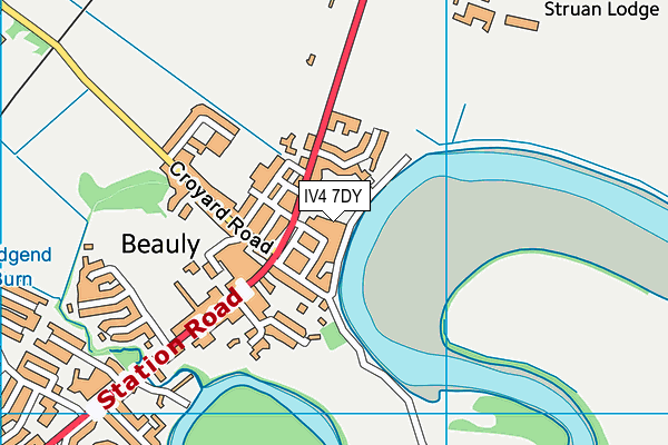 IV4 7DY map - OS VectorMap District (Ordnance Survey)