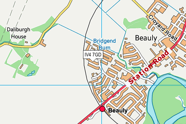 IV4 7GD map - OS VectorMap District (Ordnance Survey)