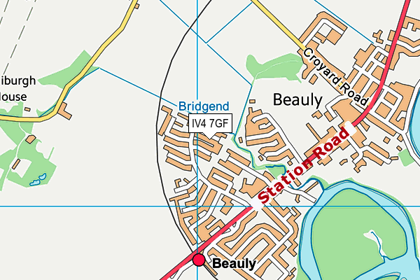 IV4 7GF map - OS VectorMap District (Ordnance Survey)