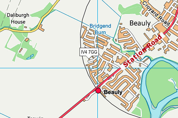 IV4 7GG map - OS VectorMap District (Ordnance Survey)