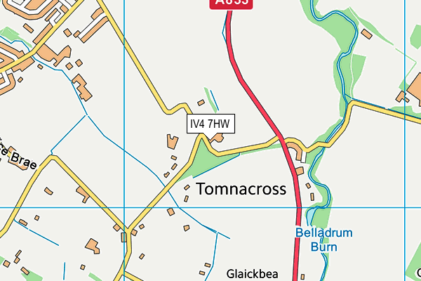 IV4 7HW map - OS VectorMap District (Ordnance Survey)