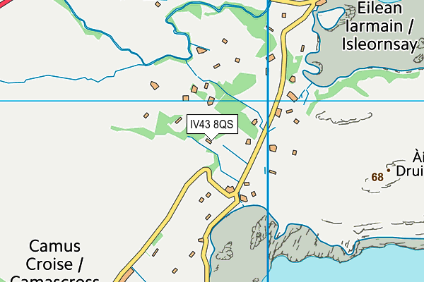 IV43 8QS map - OS VectorMap District (Ordnance Survey)