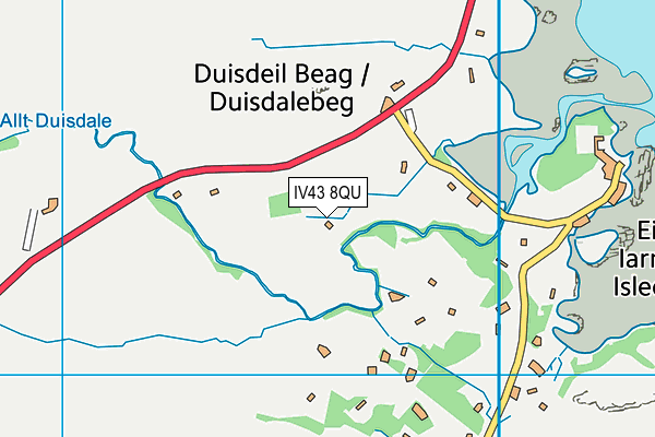 IV43 8QU map - OS VectorMap District (Ordnance Survey)