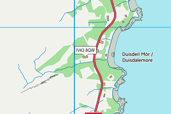 IV43 8QW map - OS VectorMap District (Ordnance Survey)