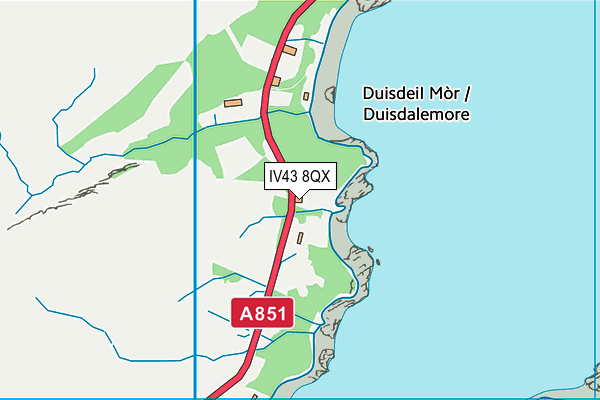 IV43 8QX map - OS VectorMap District (Ordnance Survey)