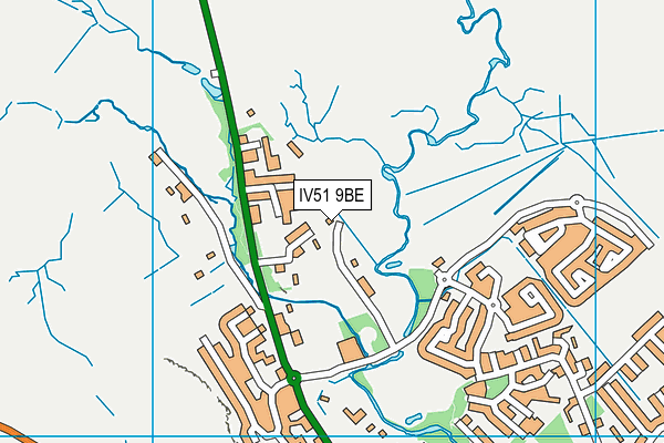 IV51 9BE map - OS VectorMap District (Ordnance Survey)