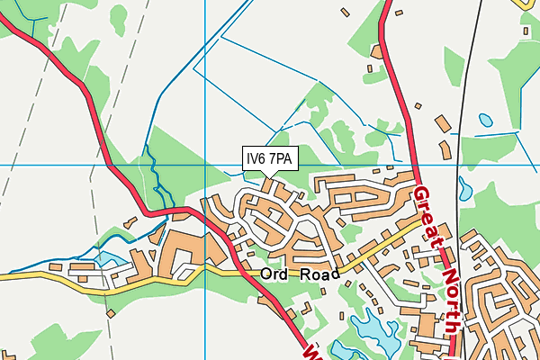 IV6 7PA map - OS VectorMap District (Ordnance Survey)