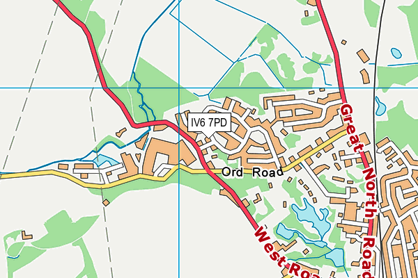 IV6 7PD map - OS VectorMap District (Ordnance Survey)