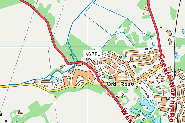 IV6 7PU map - OS VectorMap District (Ordnance Survey)