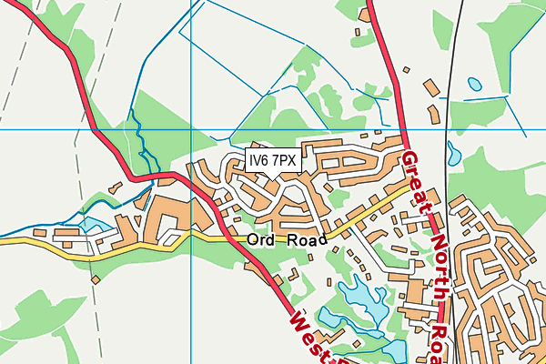 IV6 7PX map - OS VectorMap District (Ordnance Survey)