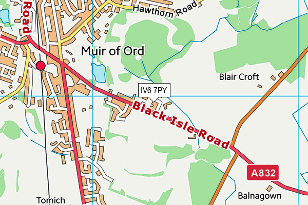 IV6 7PY map - OS VectorMap District (Ordnance Survey)