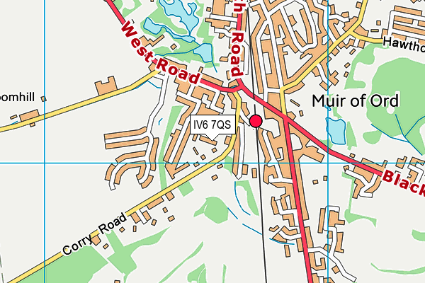 IV6 7QS map - OS VectorMap District (Ordnance Survey)