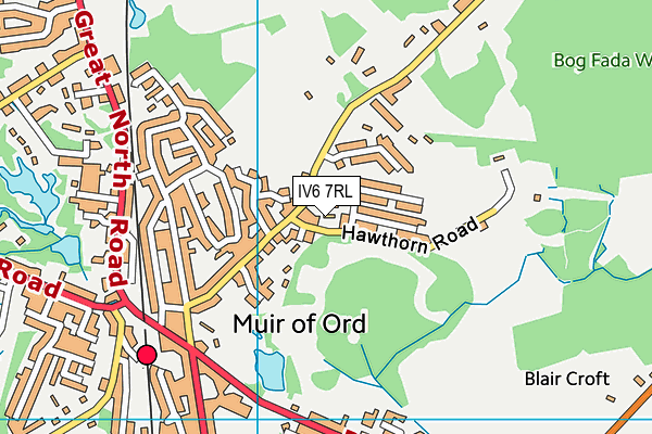 IV6 7RL map - OS VectorMap District (Ordnance Survey)