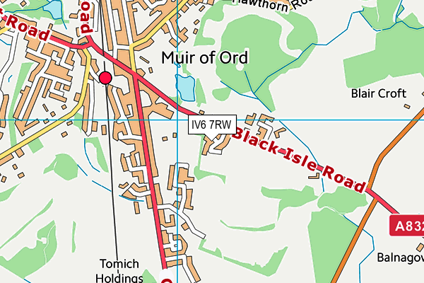 IV6 7RW map - OS VectorMap District (Ordnance Survey)