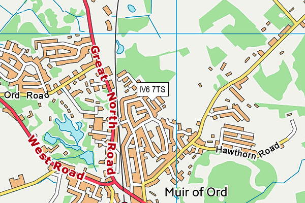 IV6 7TS map - OS VectorMap District (Ordnance Survey)