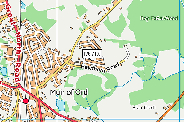 IV6 7TX map - OS VectorMap District (Ordnance Survey)
