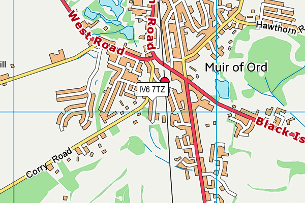 IV6 7TZ map - OS VectorMap District (Ordnance Survey)