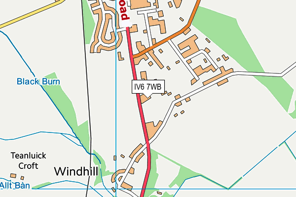 IV6 7WB map - OS VectorMap District (Ordnance Survey)