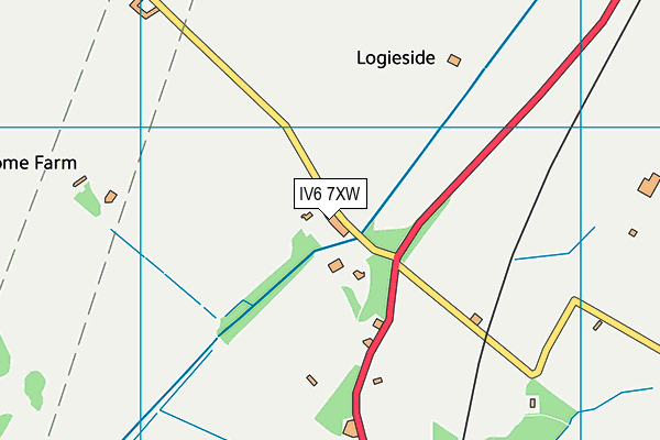 IV6 7XW map - OS VectorMap District (Ordnance Survey)