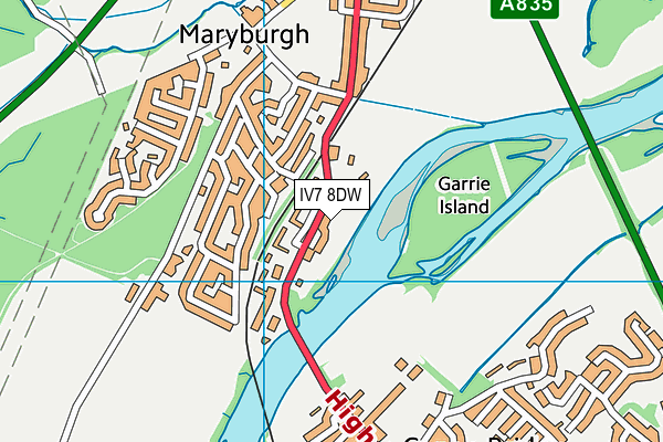 IV7 8DW map - OS VectorMap District (Ordnance Survey)