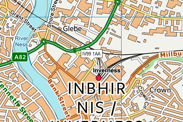 IV99 1AA map - OS VectorMap District (Ordnance Survey)