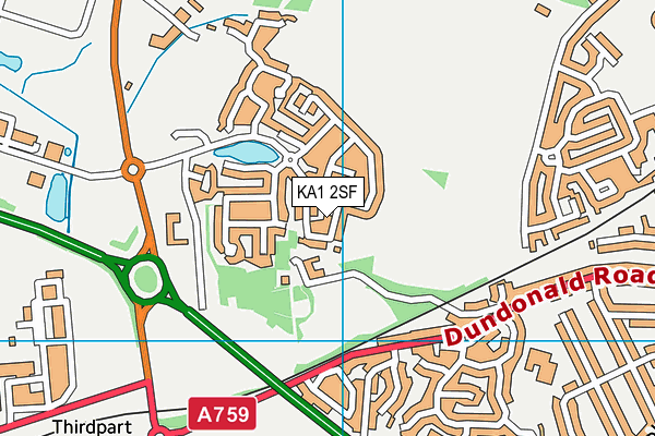 KA1 2SF map - OS VectorMap District (Ordnance Survey)