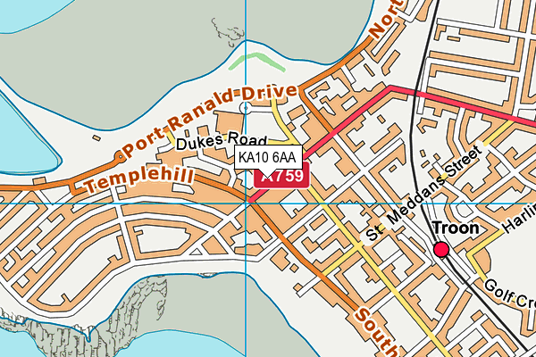 KA10 6AA map - OS VectorMap District (Ordnance Survey)