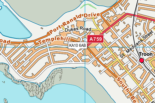 KA10 6AB map - OS VectorMap District (Ordnance Survey)