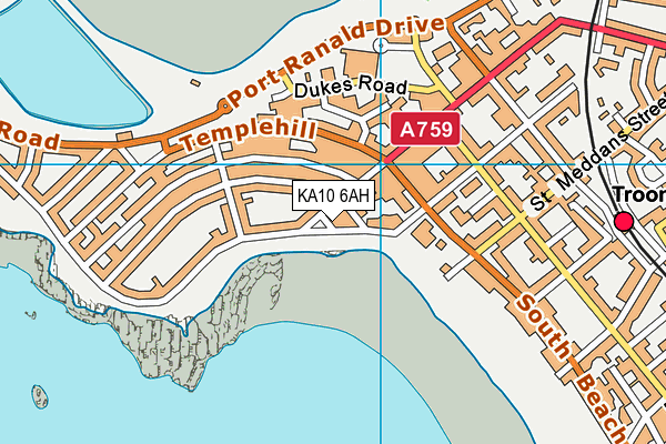 KA10 6AH map - OS VectorMap District (Ordnance Survey)
