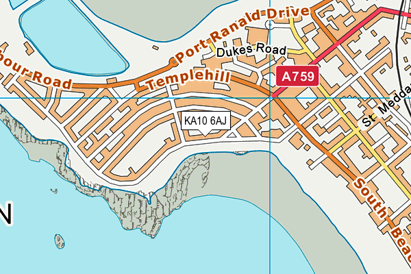 KA10 6AJ map - OS VectorMap District (Ordnance Survey)