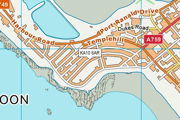 KA10 6AR map - OS VectorMap District (Ordnance Survey)