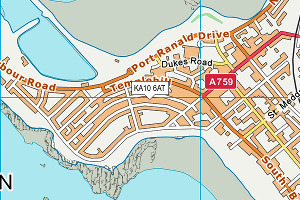 KA10 6AT map - OS VectorMap District (Ordnance Survey)