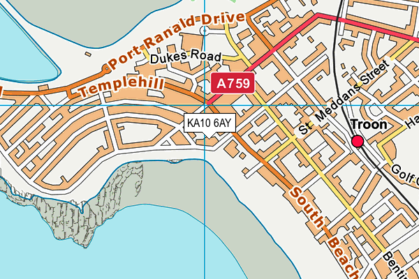 KA10 6AY map - OS VectorMap District (Ordnance Survey)