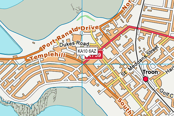 KA10 6AZ map - OS VectorMap District (Ordnance Survey)