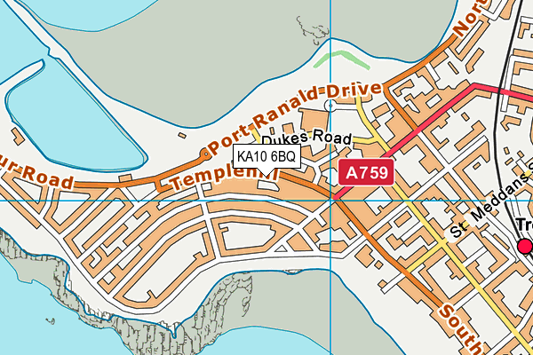 KA10 6BQ map - OS VectorMap District (Ordnance Survey)