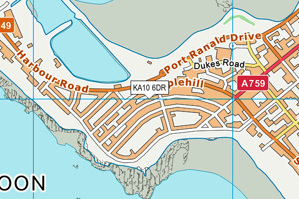 KA10 6DR map - OS VectorMap District (Ordnance Survey)