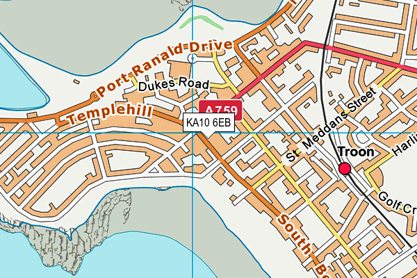 KA10 6EB map - OS VectorMap District (Ordnance Survey)