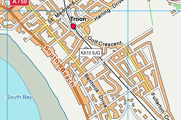 KA10 6JG map - OS VectorMap District (Ordnance Survey)