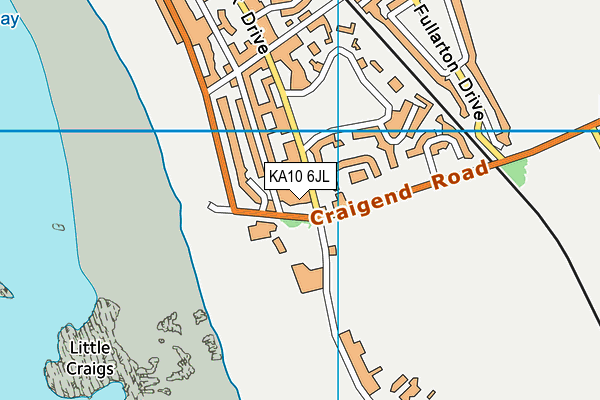 KA10 6JL map - OS VectorMap District (Ordnance Survey)