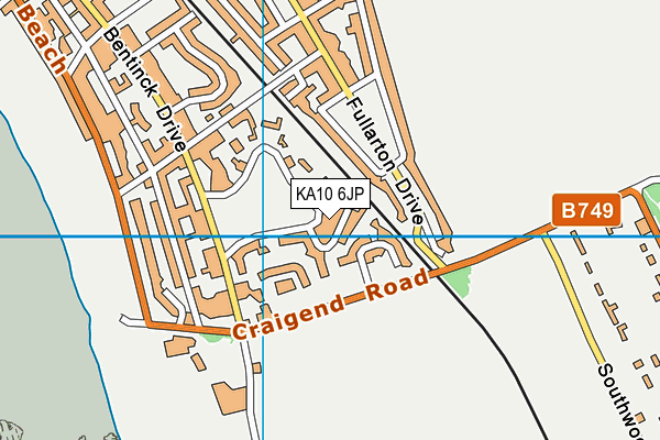 KA10 6JP map - OS VectorMap District (Ordnance Survey)