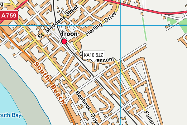 KA10 6JZ map - OS VectorMap District (Ordnance Survey)