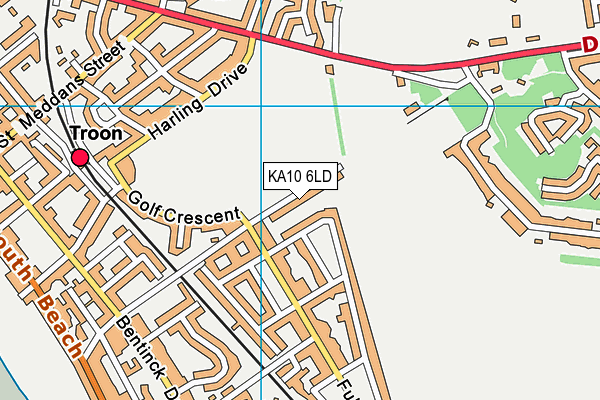 KA10 6LD map - OS VectorMap District (Ordnance Survey)